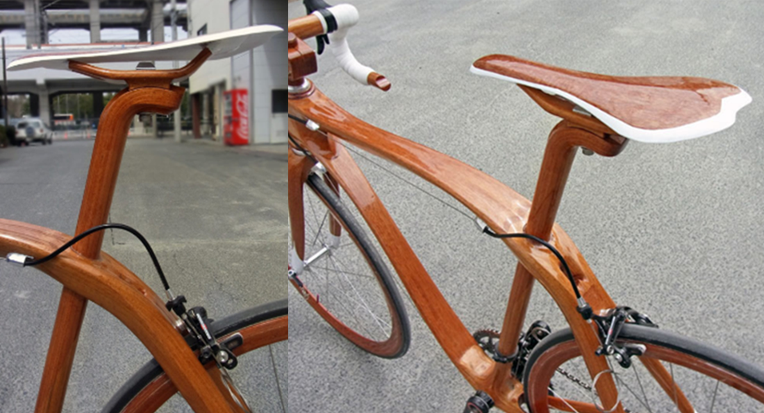 wooden bicycle saddle