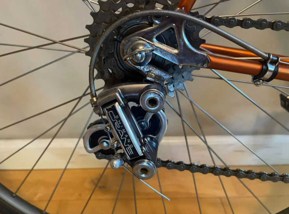 Shimano Crane derailleur on this Japanese road bike