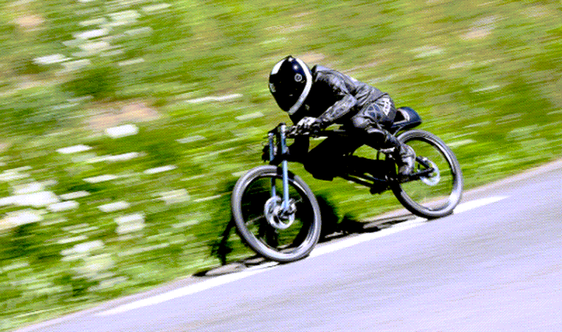 Serge Nuques became the Yasujiro gravity bike first test pilot