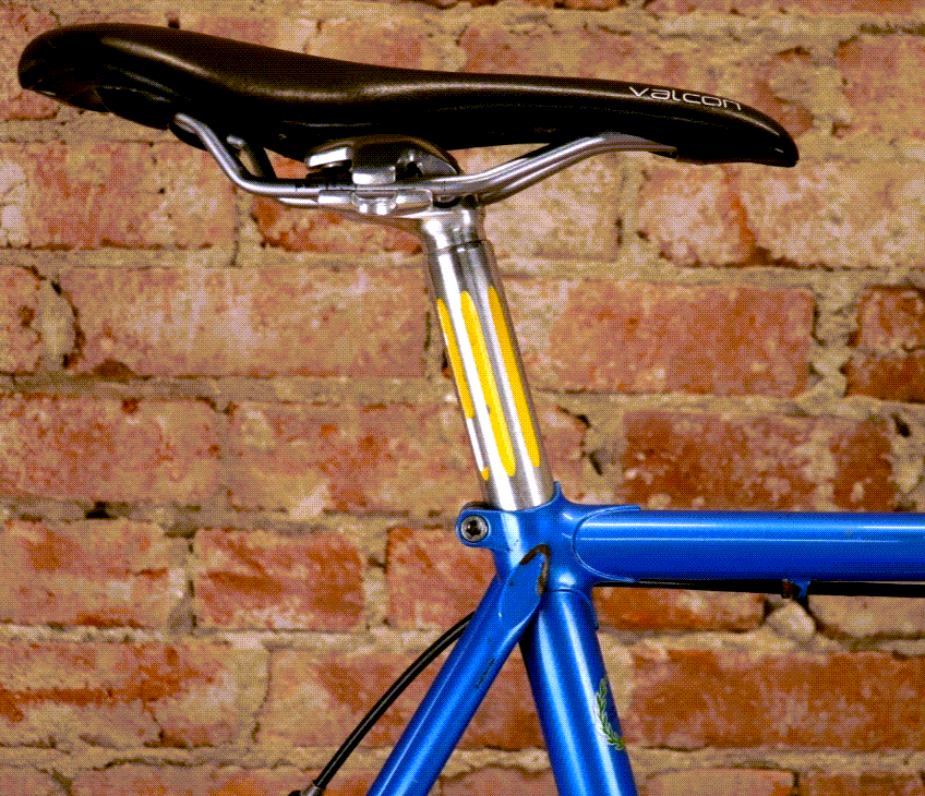 Team Fuji road bike fluted seat post and saddle